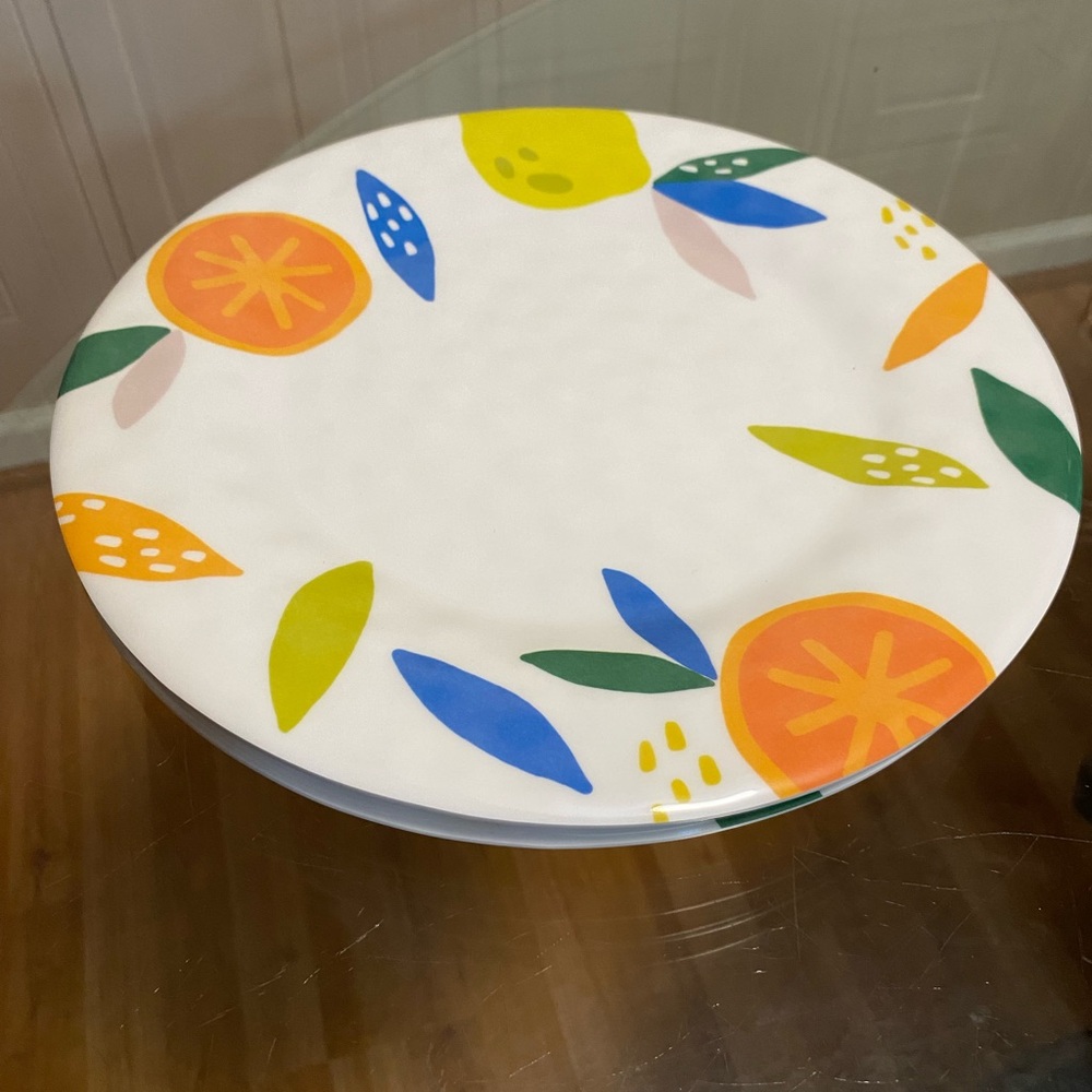 Brand New Beautiful Dinner plates Set Of 4 Melamine tabletop collection 10.5”